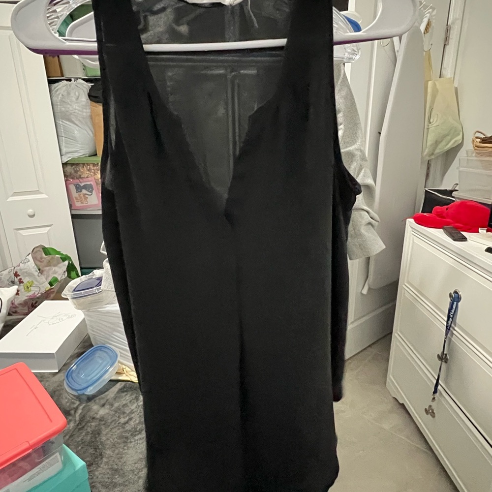 Lush Black V-Neck Top